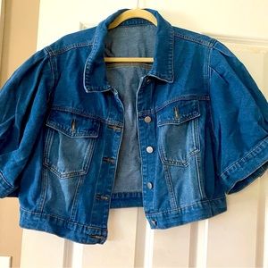 Shein cute crop denim jacket - short sleeved 2XL